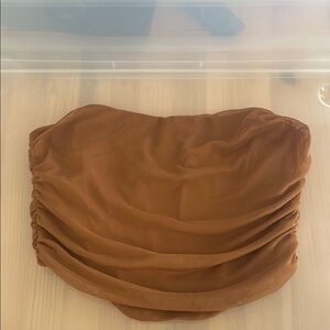 Brown Strapless Top